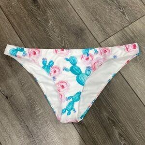 NWT! South Beach White Floral‎ Print Bikini Bottom